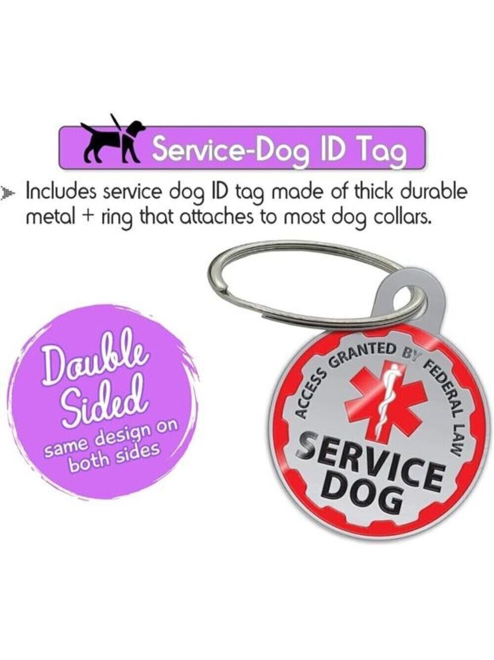 Service Dog Puppy Vest ID Tag 50 ADA Info Cards Harness Leash Collar Black SMALL - Picture 3 of 6
